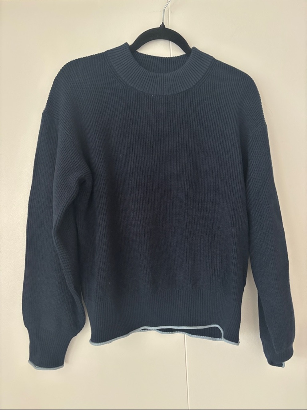 Scotch & Soda Navy Ribbed Crewneck Sweater
